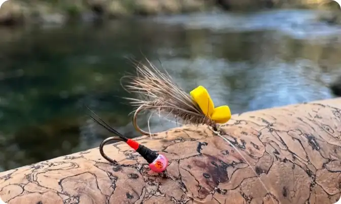 Dry dropper and indicator fishing